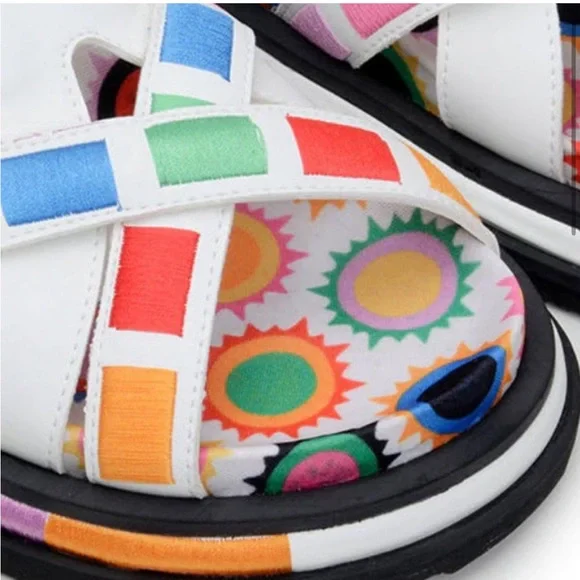 NEW Farm Rio Sunset Anatomic Braided Colorful Sandals / Size 9 / NEW IN BOX - Picture 3 of 10